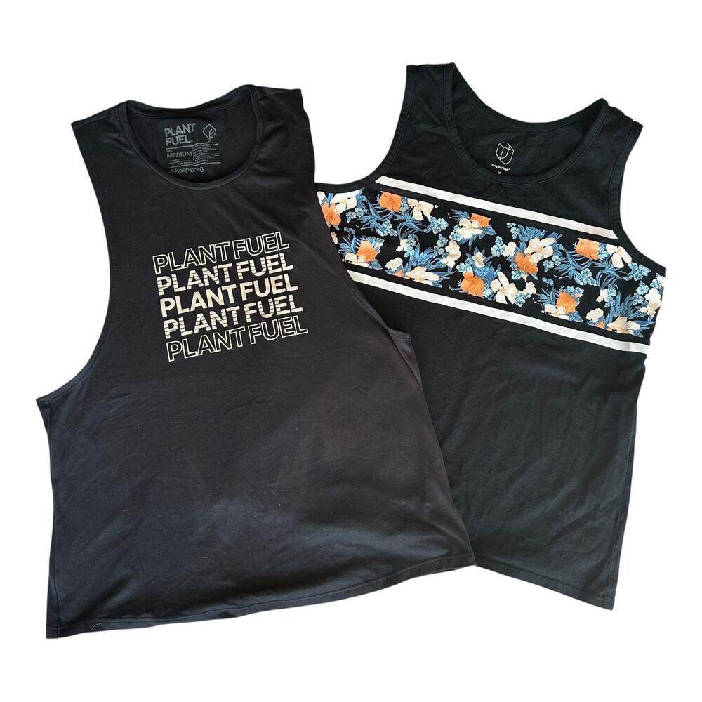 Womens Tank Top Bundle Black Screen Print Gym Outdoor Hiking